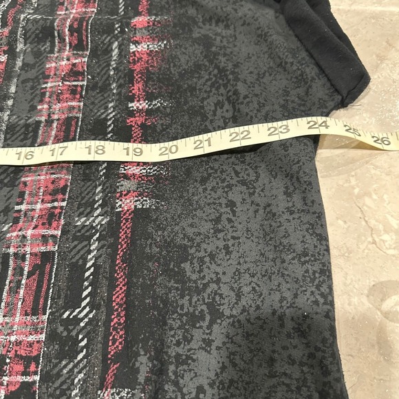 Rock & Republic Black American Flag Plaid Print Tunic Top Women's Size 1X - Picture 8 of 8